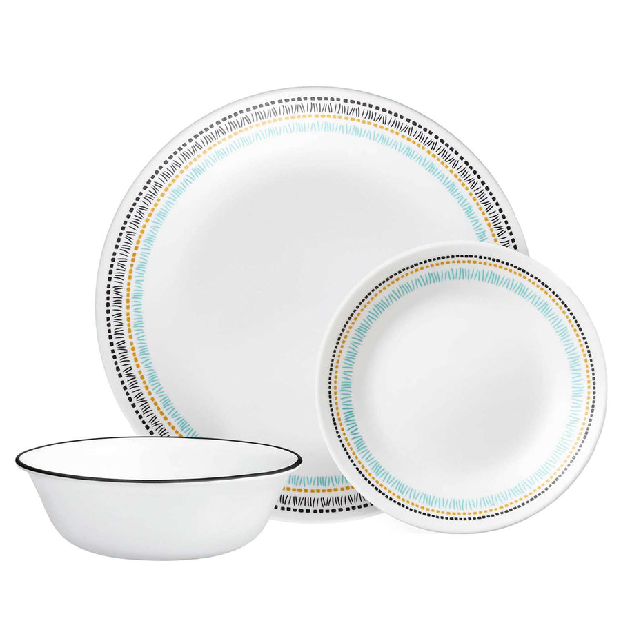 CORELLE | Geschirr, PALOMA, weiß mit Grafik