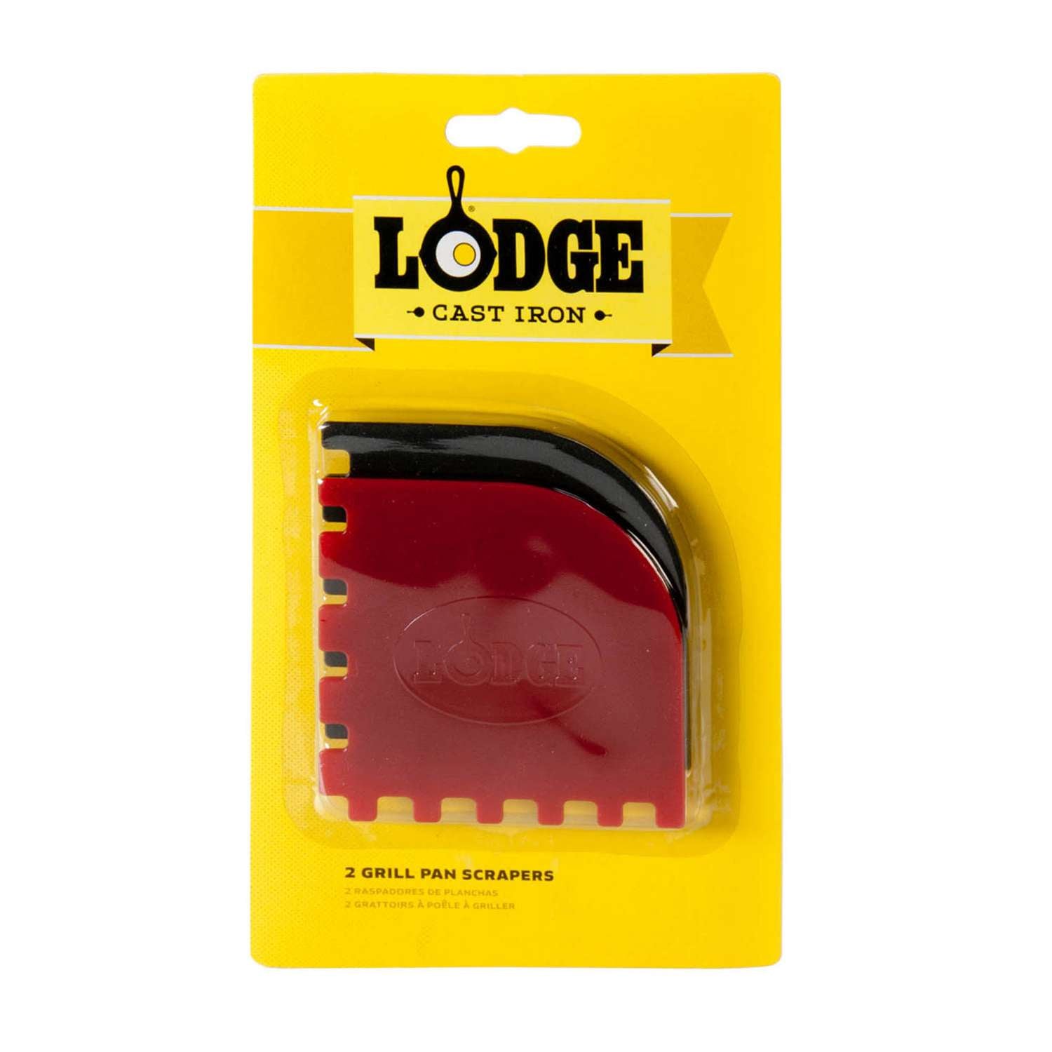 LODGE | Schaber für Grillpfannen, schwarz/rot, 2er-