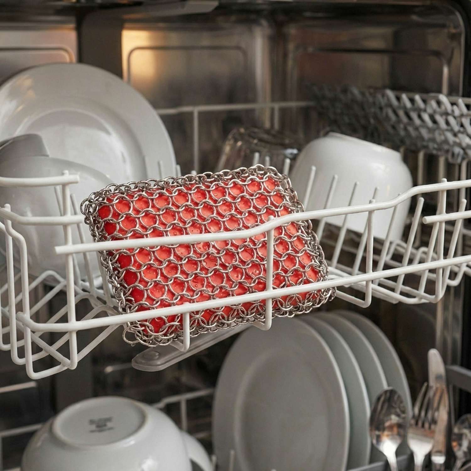 LODGE | Silikon- & Stahl-Schrubbpad, rot