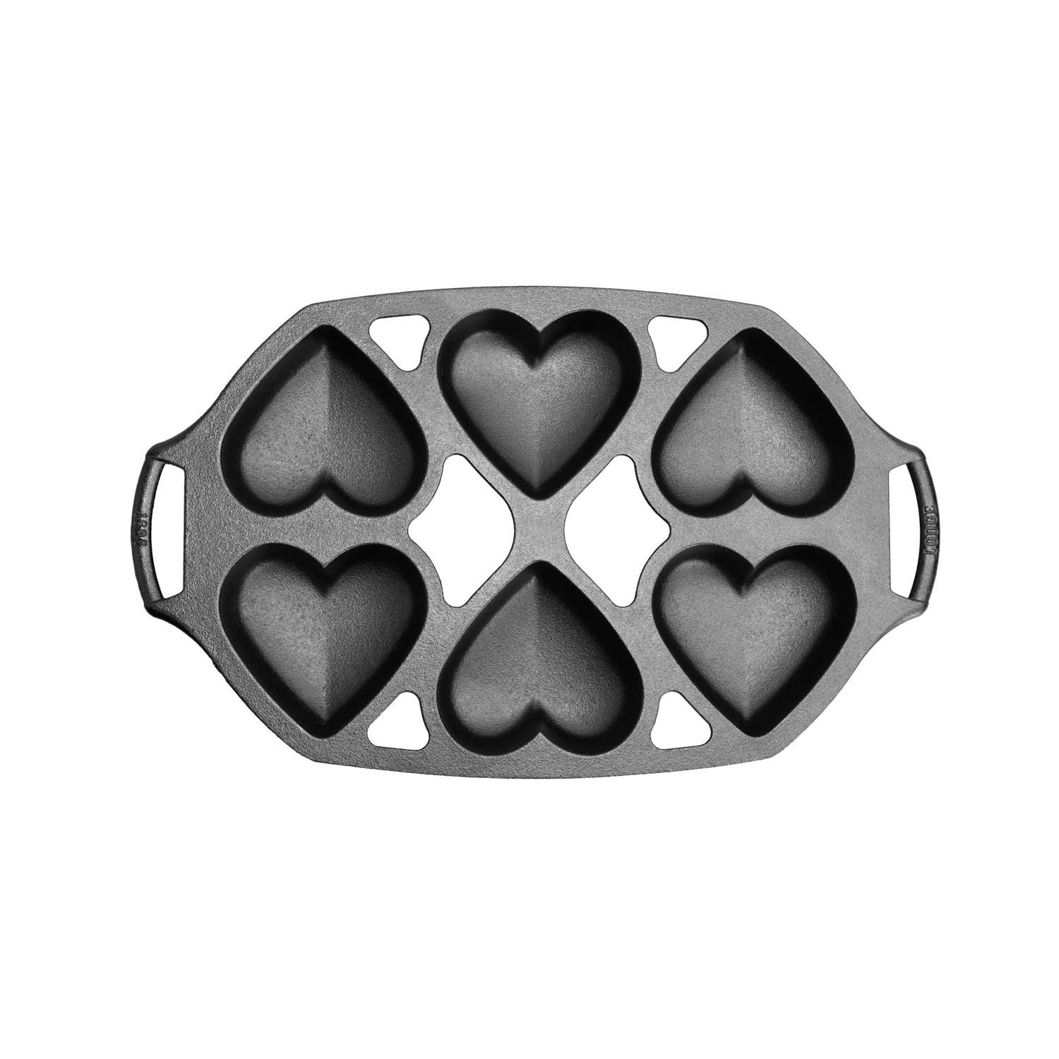 LODGE | Kuchenform, Classic, schwarz, 6 Herzen