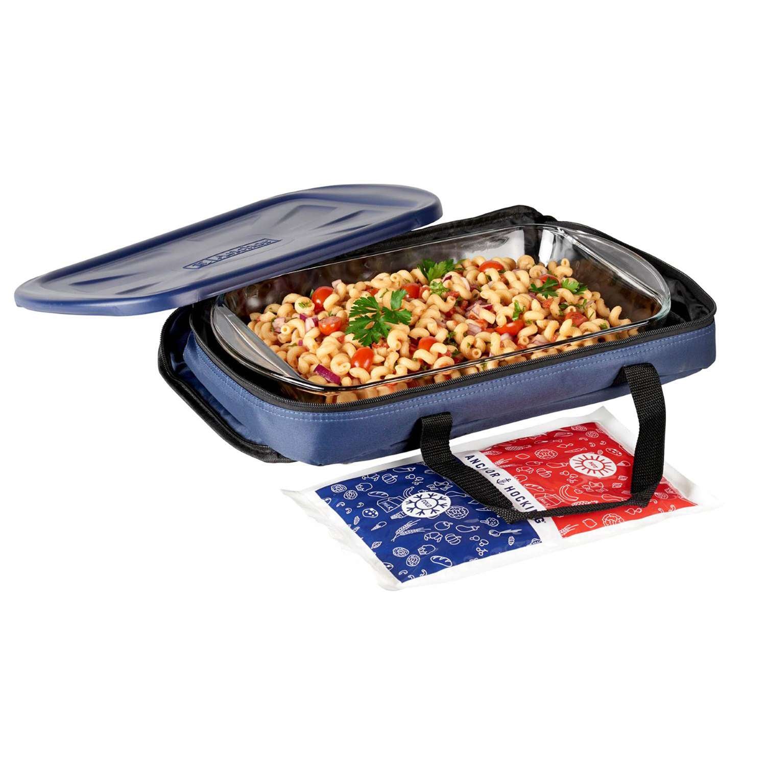ANCHOR HOCKING | Auflaufform mit Deckel/Tasche, SET