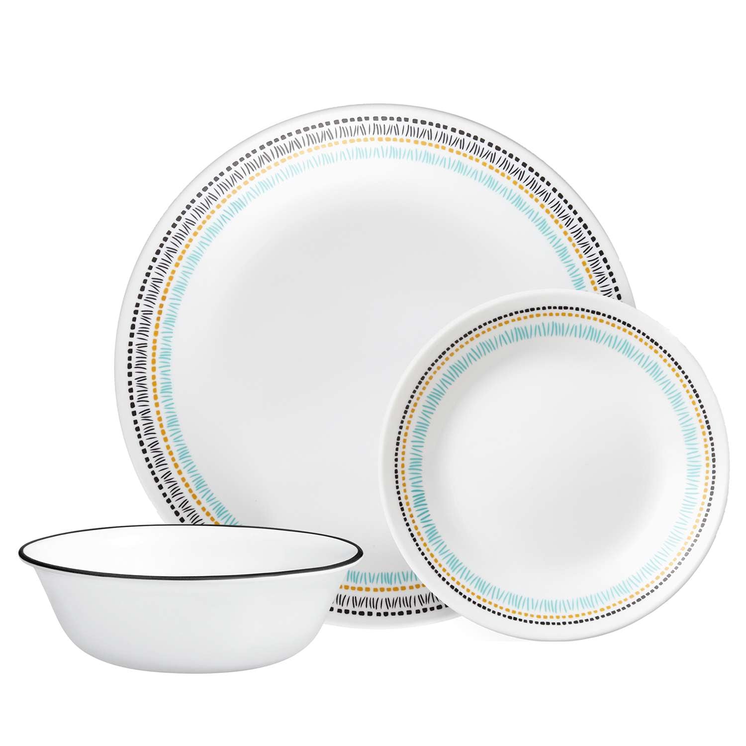 CORELLE | Geschirr, Weiß mit Grafik