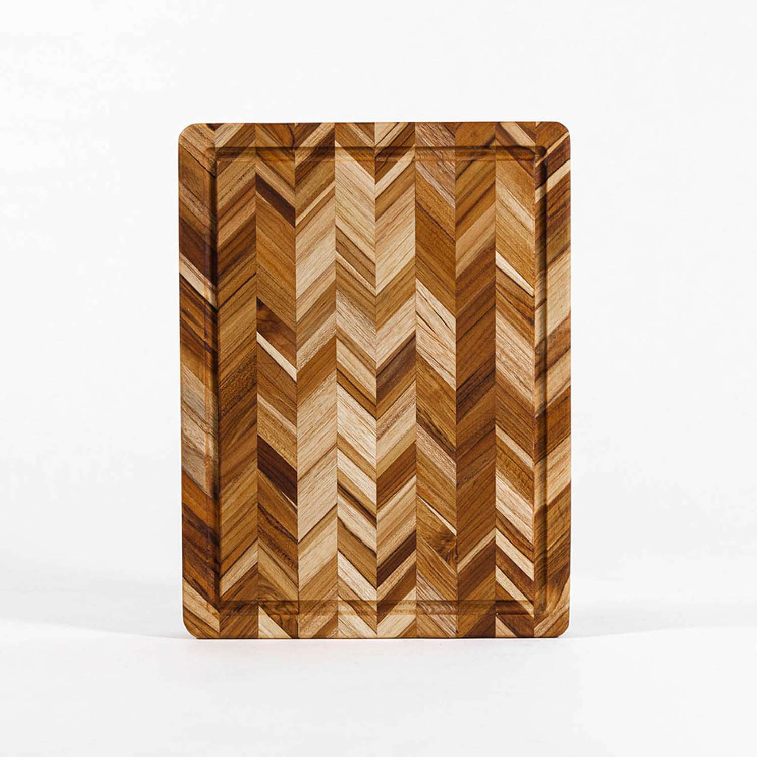 TEAKHAUS | Teakholz-Schneidebrett, HERRINGBONE, tea