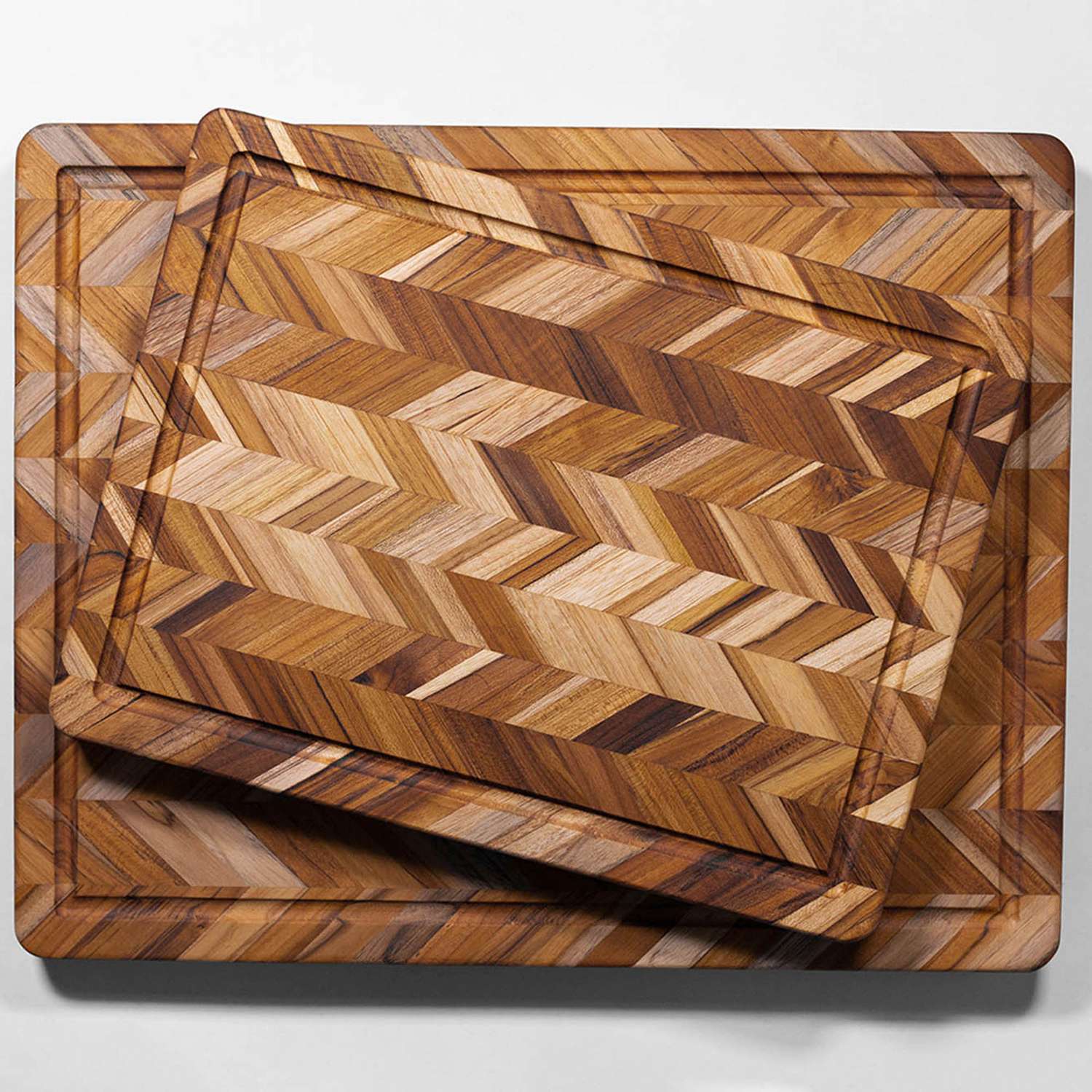 TEAKHAUS | Teakholz-Schneidebrett, HERRINGBONE, tea