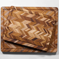 TEAKHAUS | Teakholz-Schneidebrett, HERRINGBONE, tea
