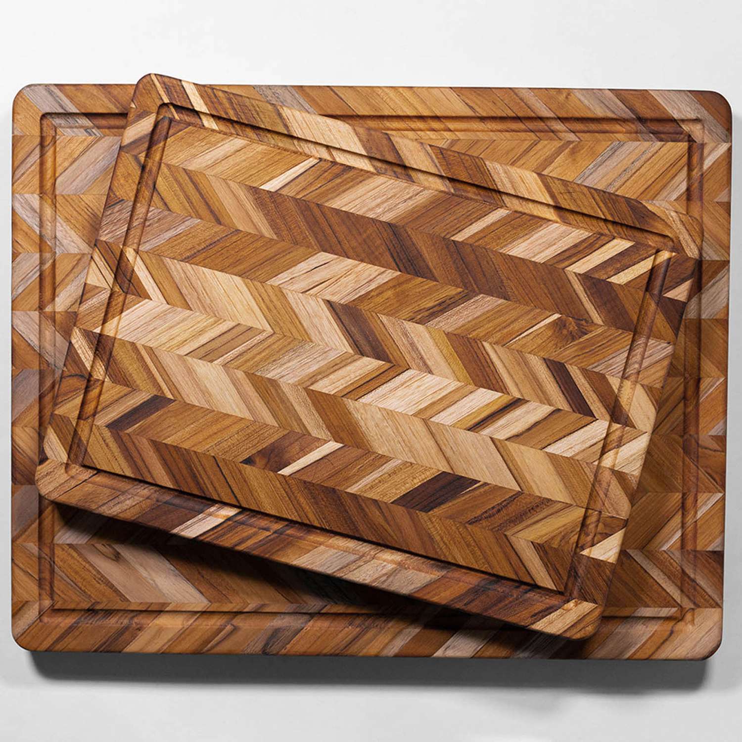 TEAKHAUS | Teakholz-Schneidebrett, HERRINGBONE, tea