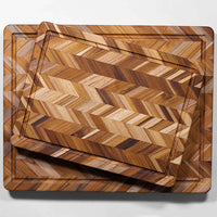 TEAKHAUS | Teakholz-Schneidebrett, HERRINGBONE, tea