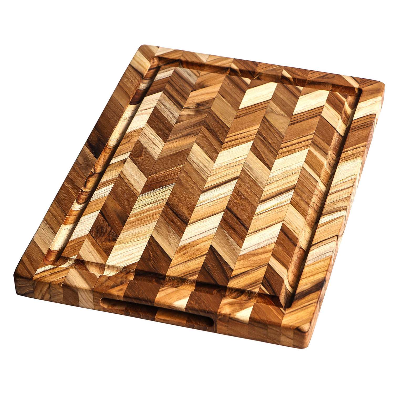 TEAKHAUS | Teakholz-Schneidebrett, HERRINGBONE, tea