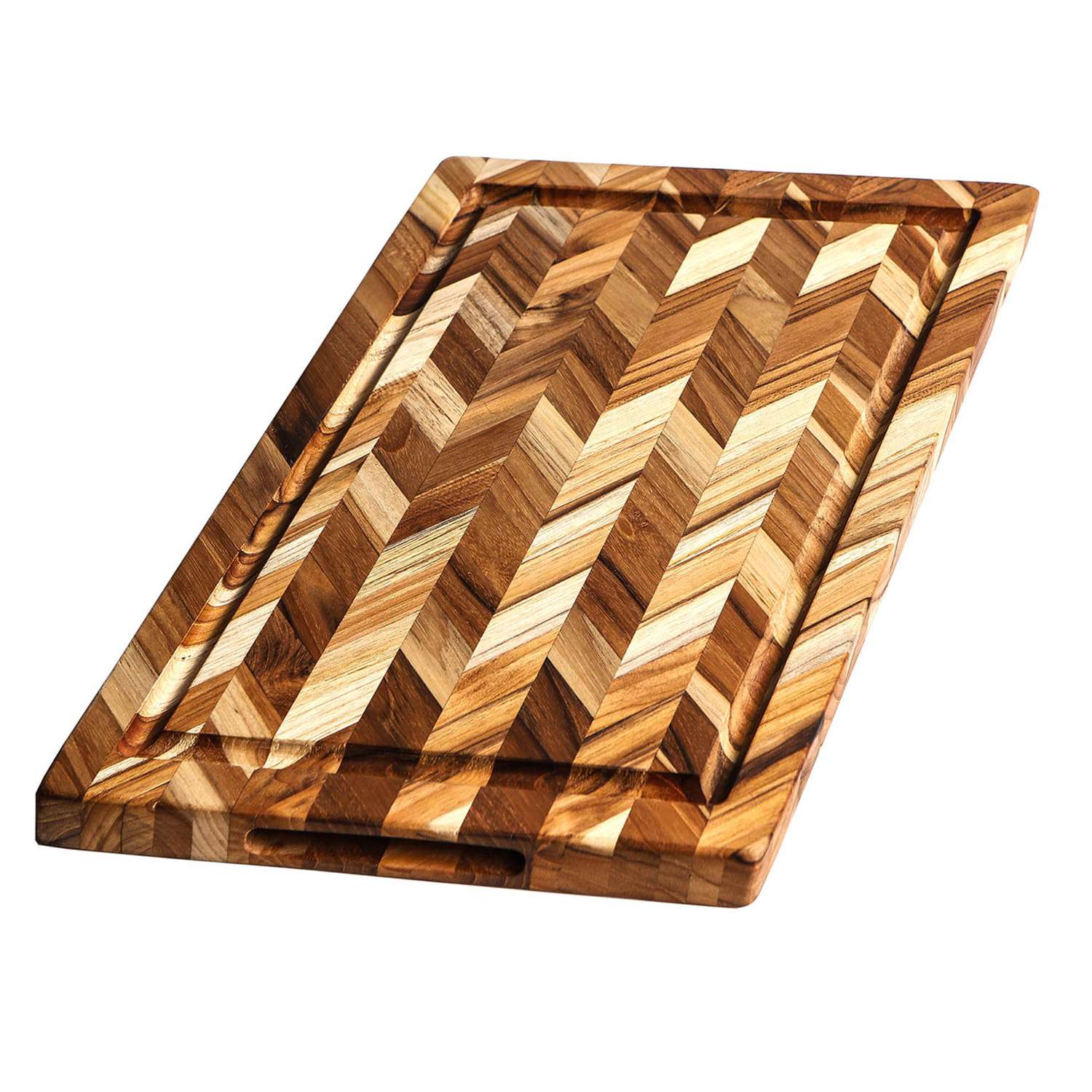 TEAKHAUS | Teakholz-Schneidebrett, HERRINGBONE, tea