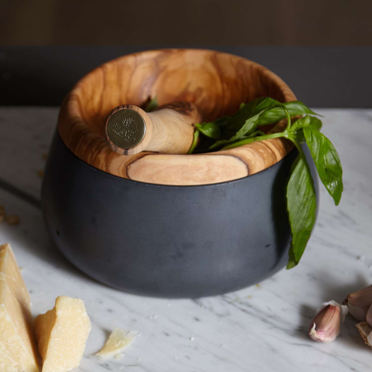 BÉRARD | Mörser mit Stößel, MILLANARI, olive, anthr