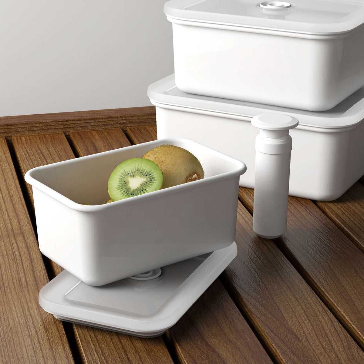 HONEYWARE | Enamel tins, vacuum sealed, white, 2.8 L