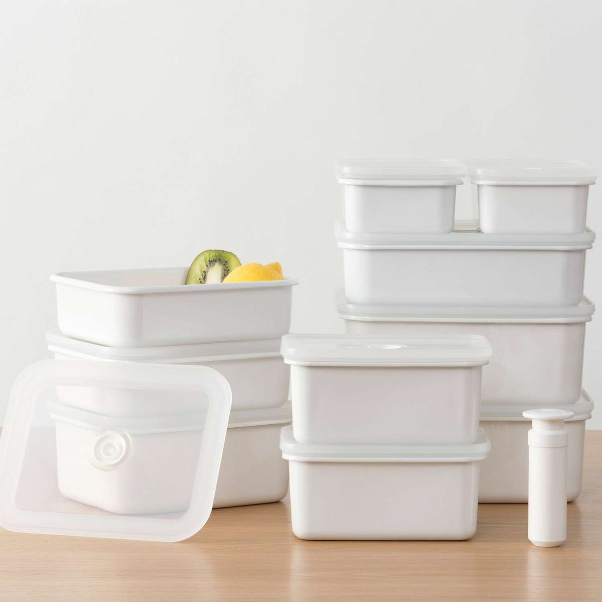 HONEYWARE | Enamel tins, vacuum sealed, white, 740 ml