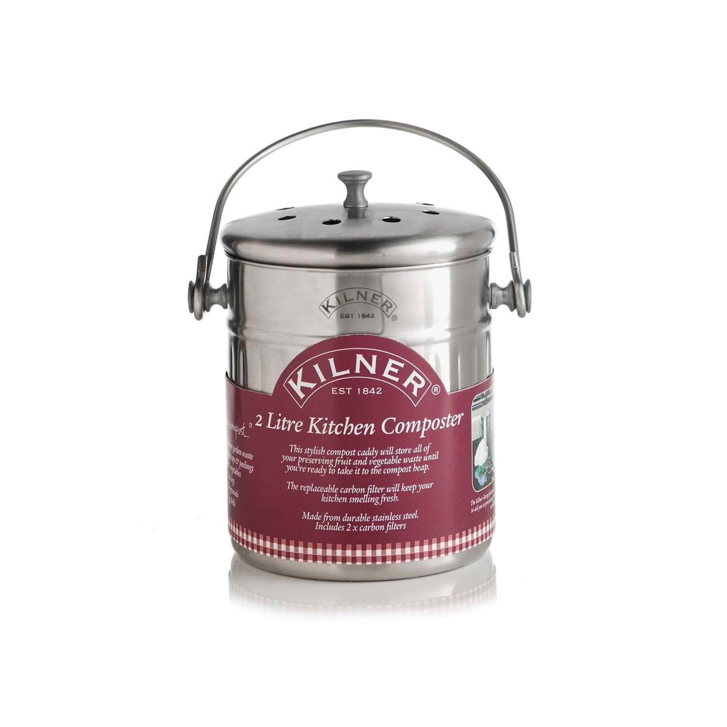KILNER | Küchenkomposter, Edelstahl, 2 L