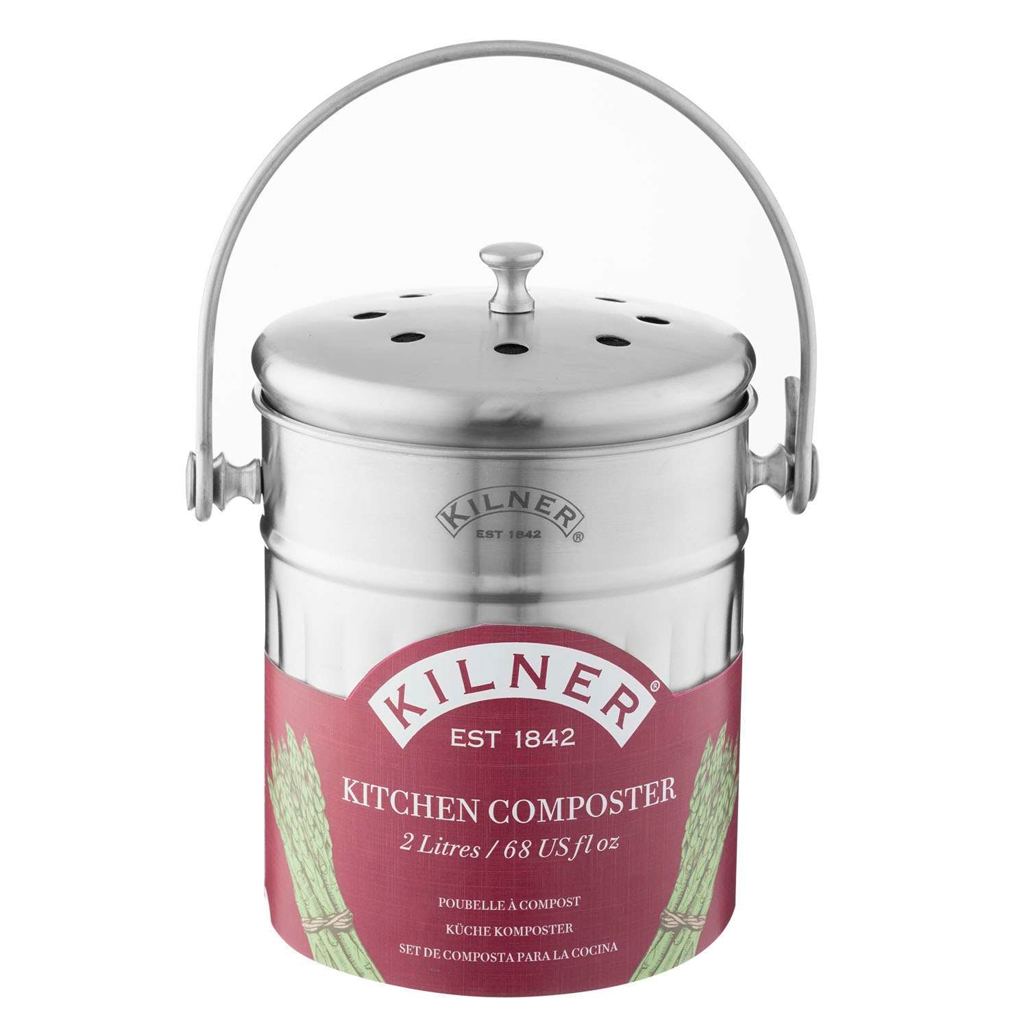 KILNER | Küchenkomposter, Edelstahl, 2 L