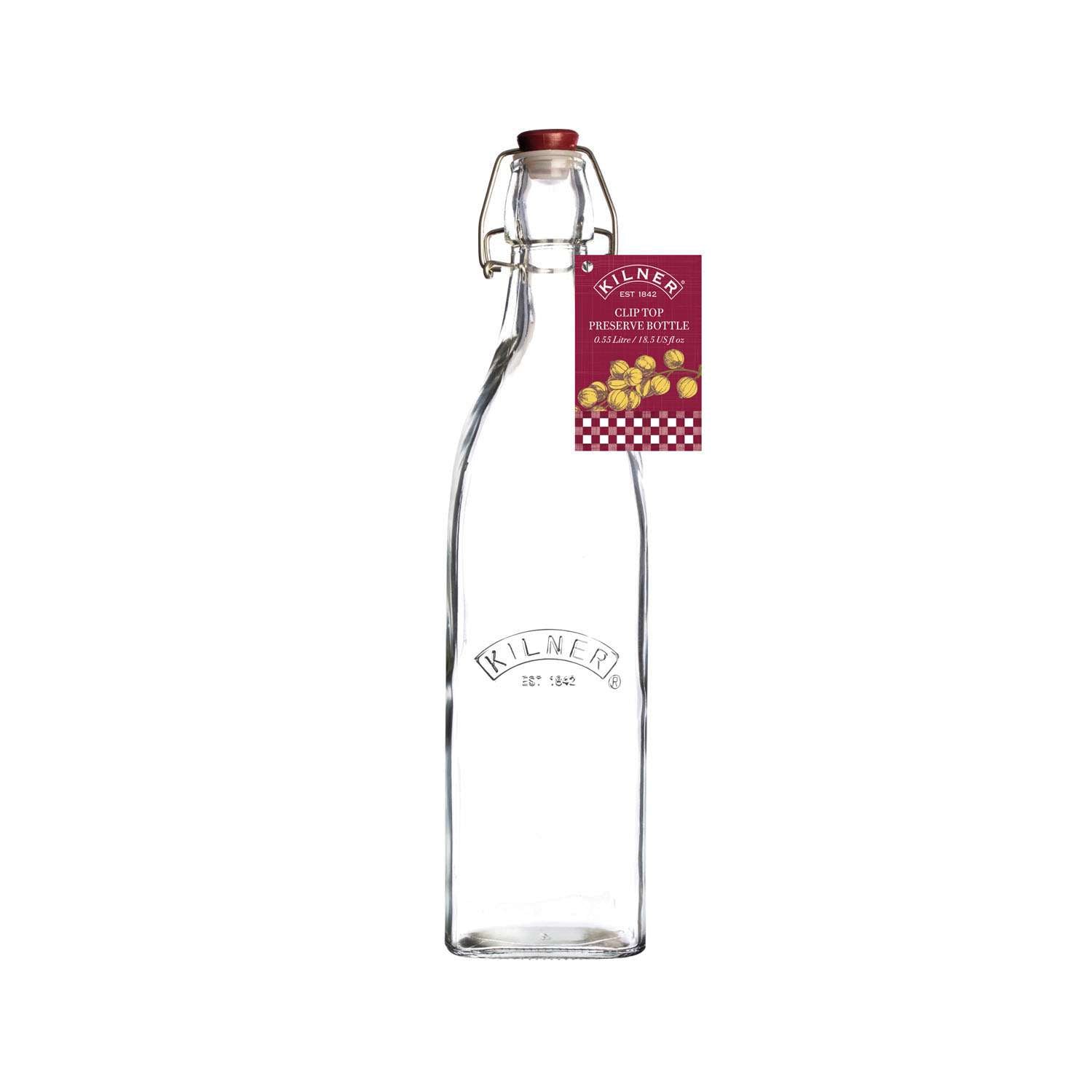 KILNER | Einkochflasche, CLIP SQUARE, klar