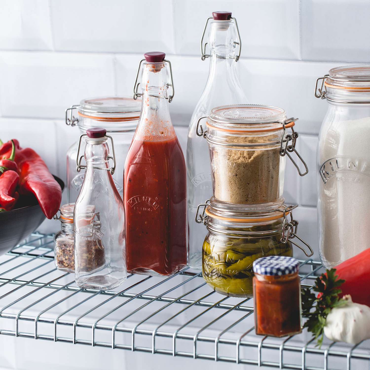 KILNER | Einkochflasche, CLIP SQUARE, klar