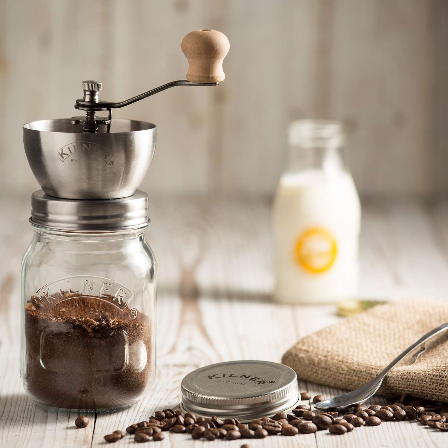 KILNER | Kaffeemühle mit Kurbel, klar, 500 ml