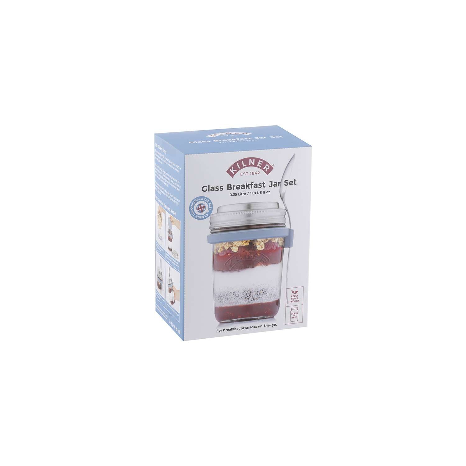 KILNER | Frühstücksglas, TO-GO, klar, 350 ml