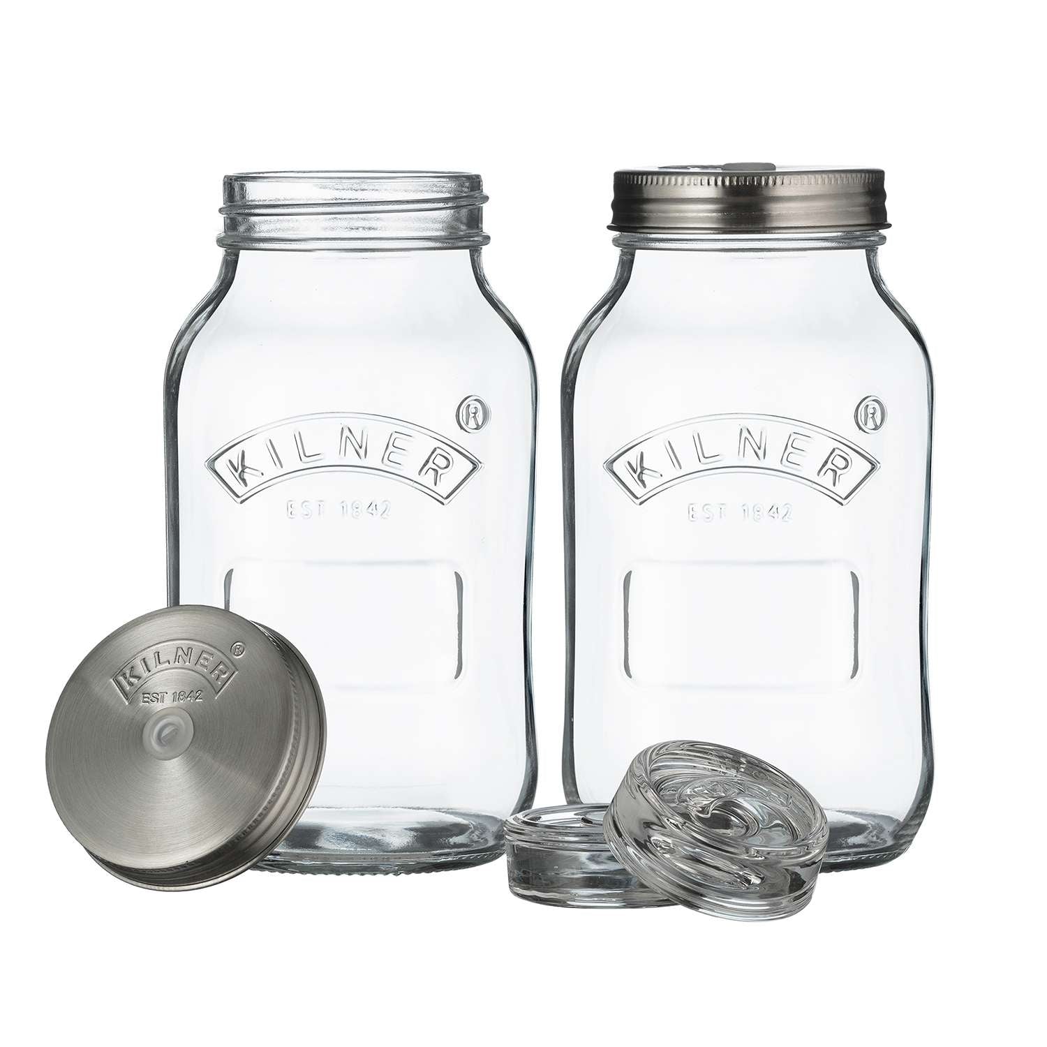 KILNER | Fermentiergläser, FERMENTIER, klar, 2 x 1