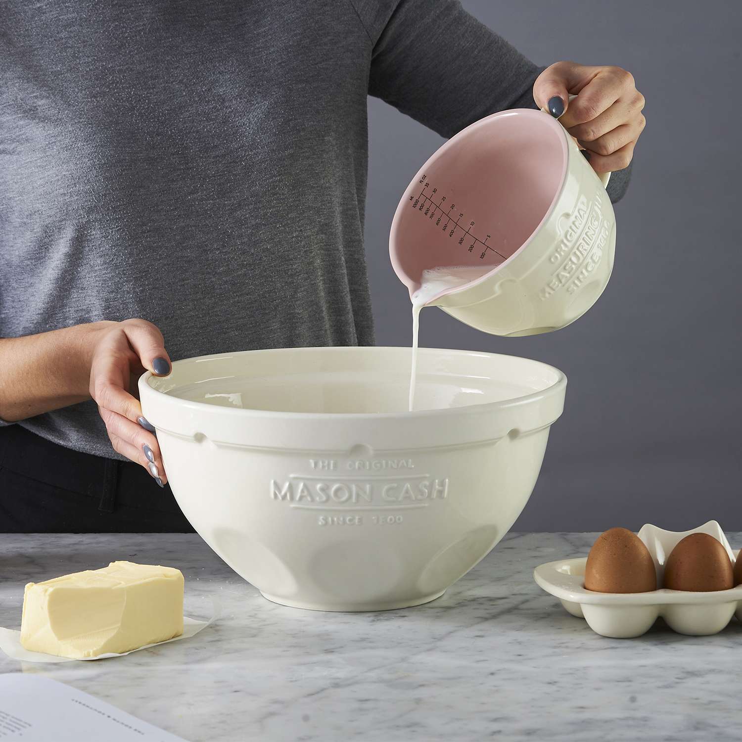 MASON CASH | Messkrug, weiß, 1 L