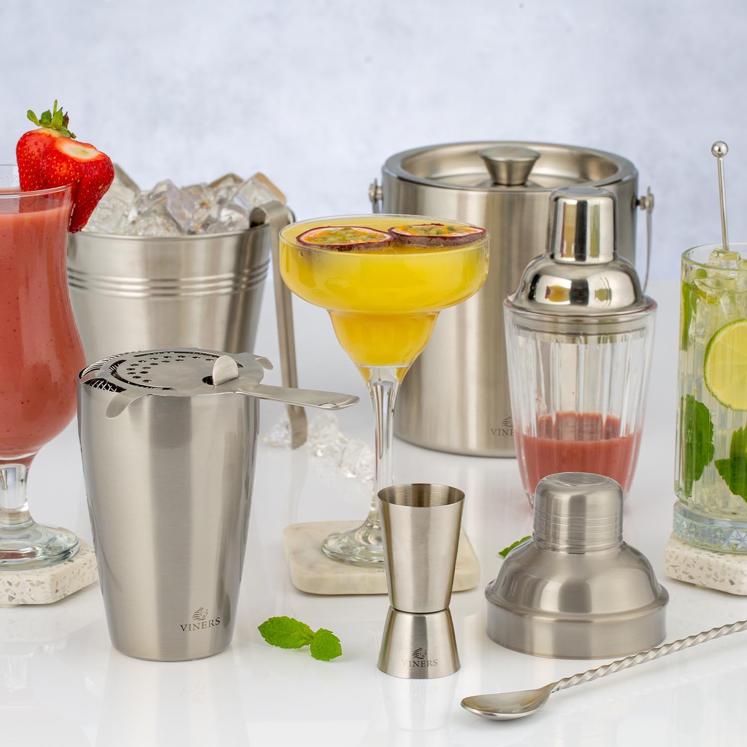 Cocktail-Shaker, Glas