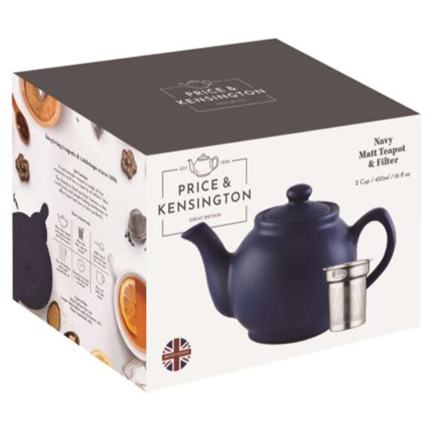 PRICE & KENSINGTON, Teekanne mit Teesieb, blau, 6 Tassen