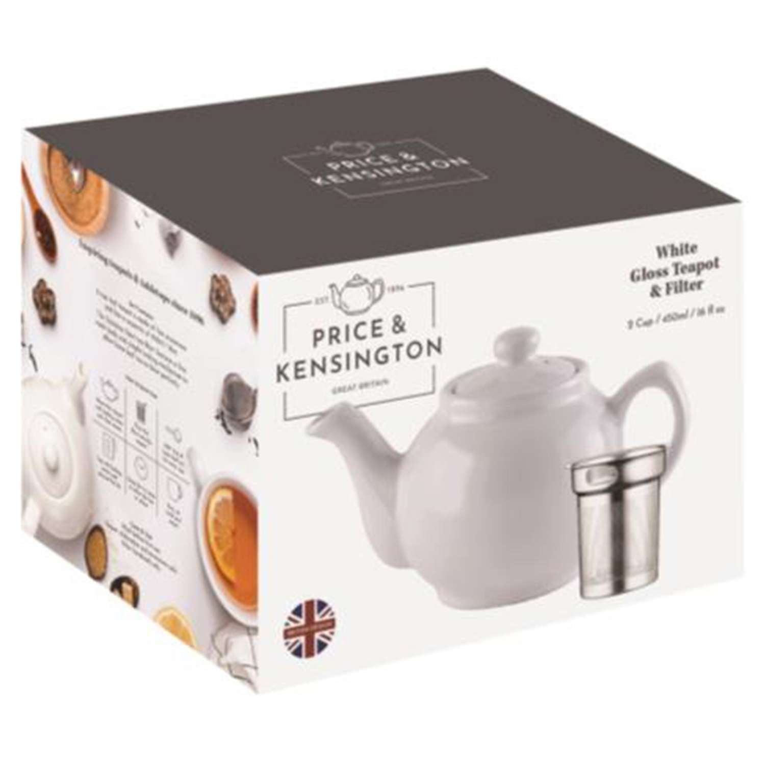 PRICE & KENSINGTON, Teekanne mit Teesieb, weiß, 6 Tassen