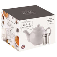 PRICE & KENSINGTON, Teekanne mit Teesieb, weiß, 6 Tassen
