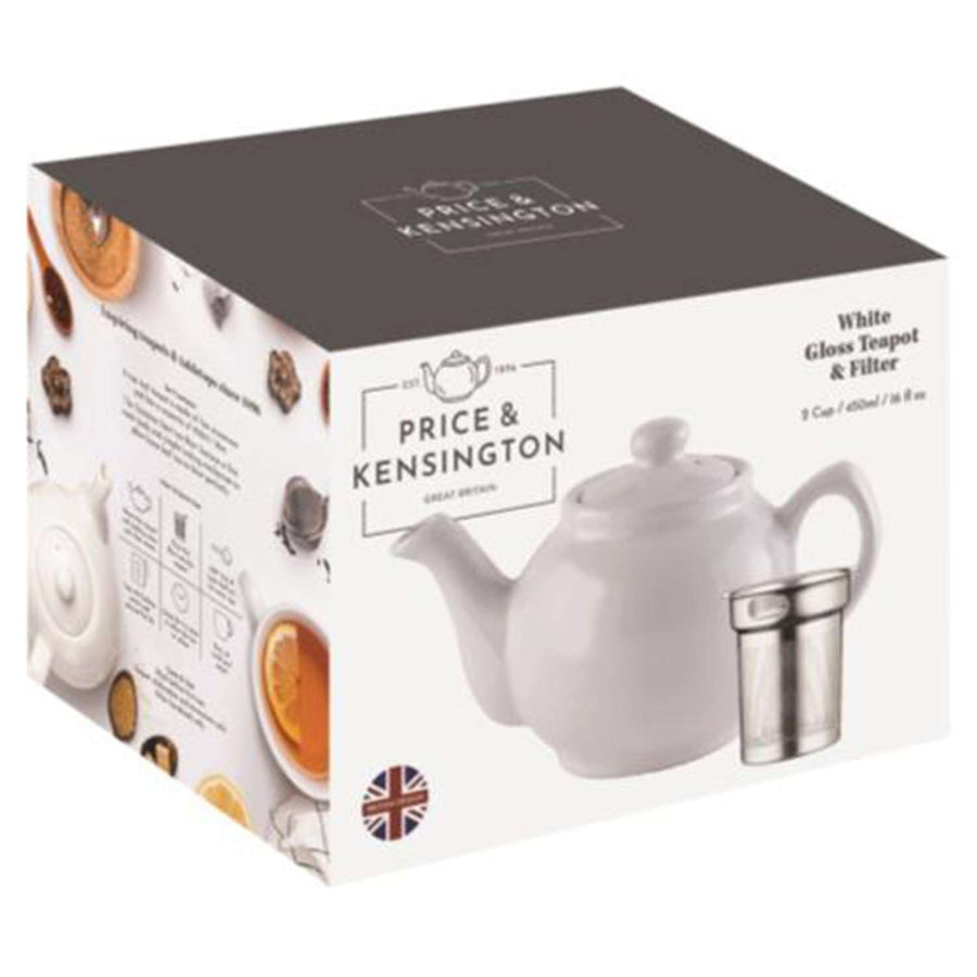 PRICE & KENSINGTON, Teekanne mit Teesieb, weiß, 6 Tassen