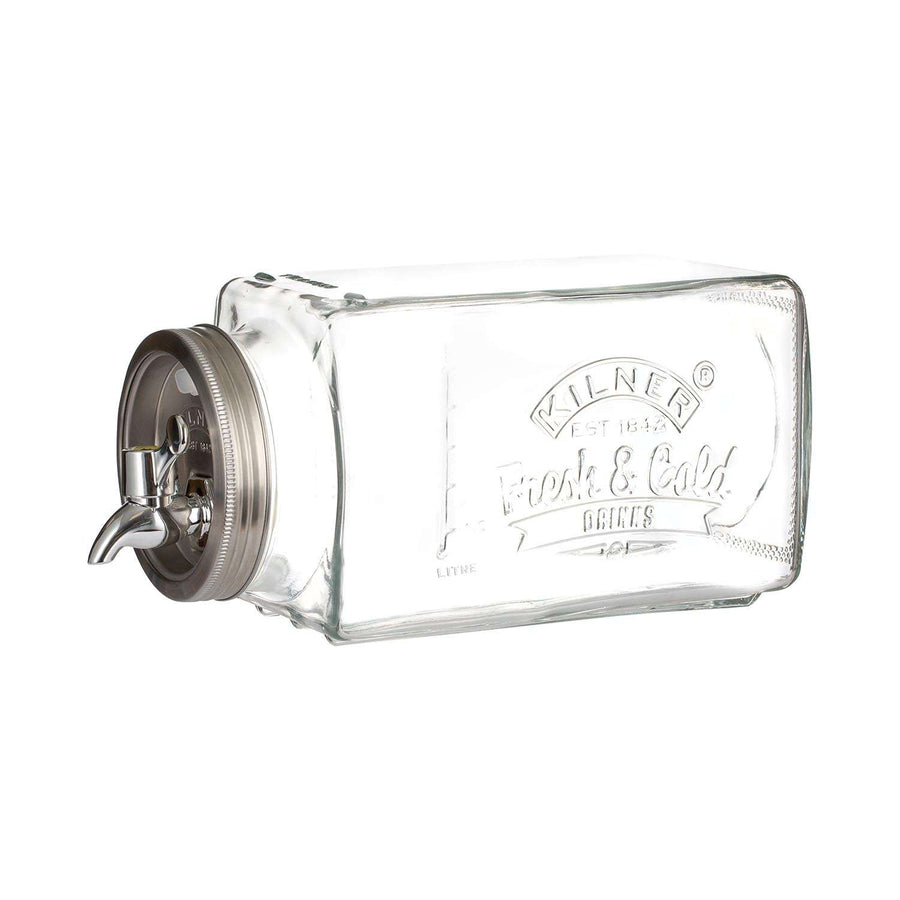 KILNER | Getränkespender, FRIDGE, klar, silber, 3 L