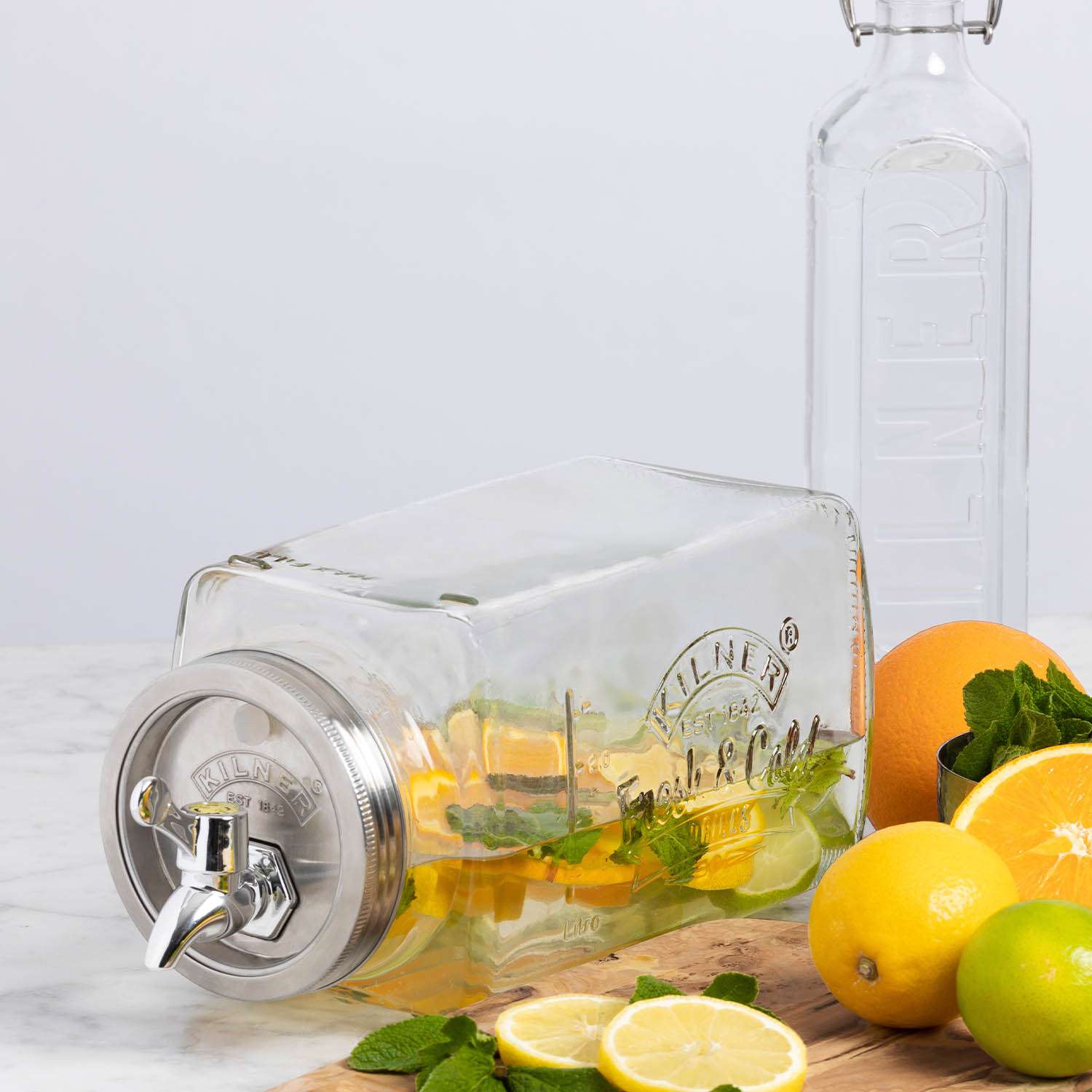 KILNER | Getränkespender, FRIDGE, klar, silber, 3 L