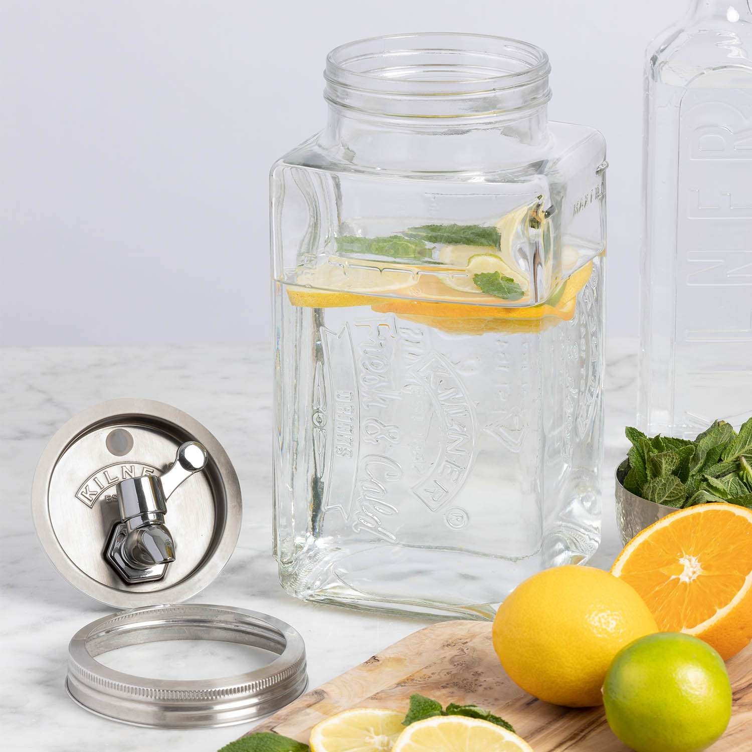 KILNER | Getränkespender, FRIDGE, klar, silber, 3 L