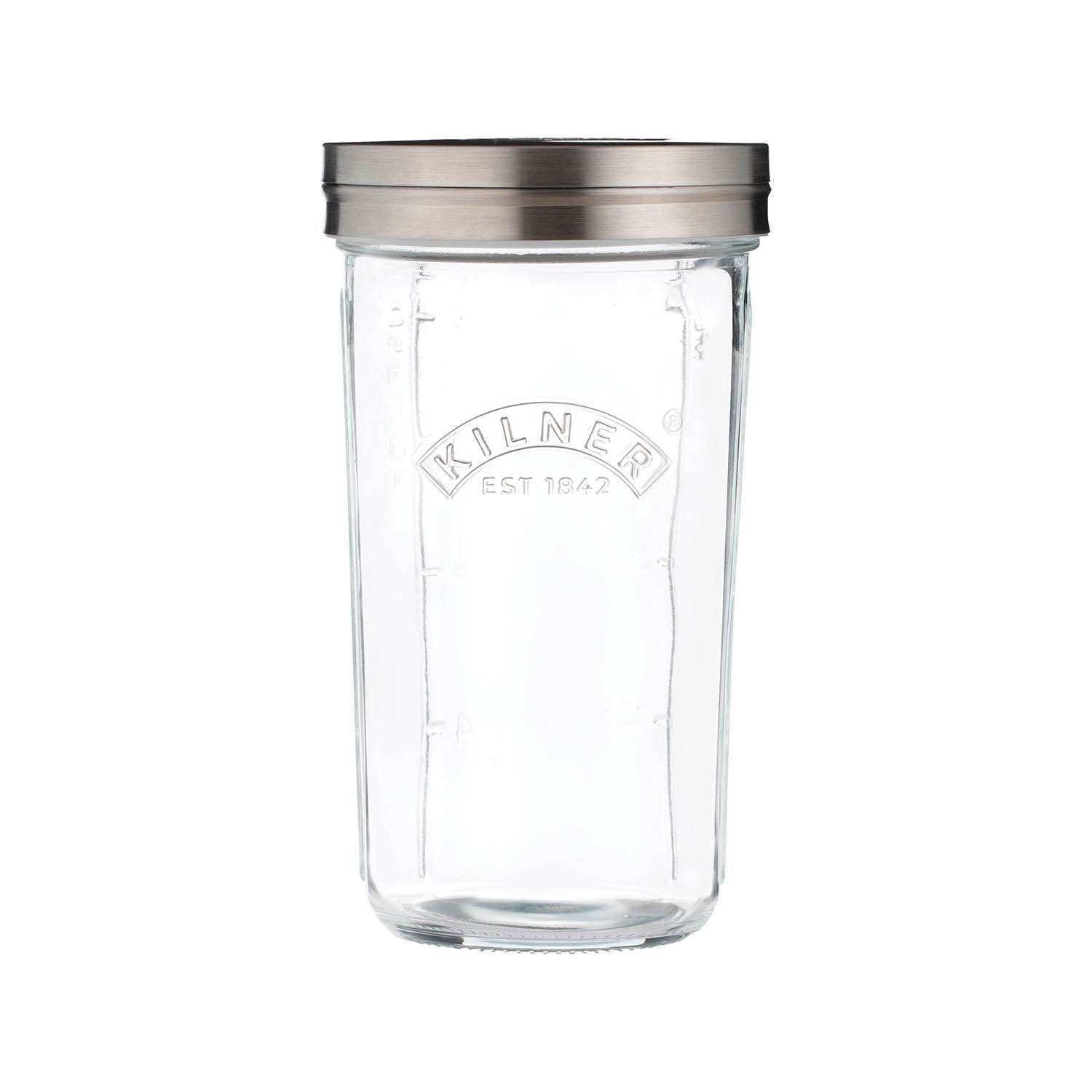 KILNER | Vorratsglas, quadr., klar, silber, 500 ml