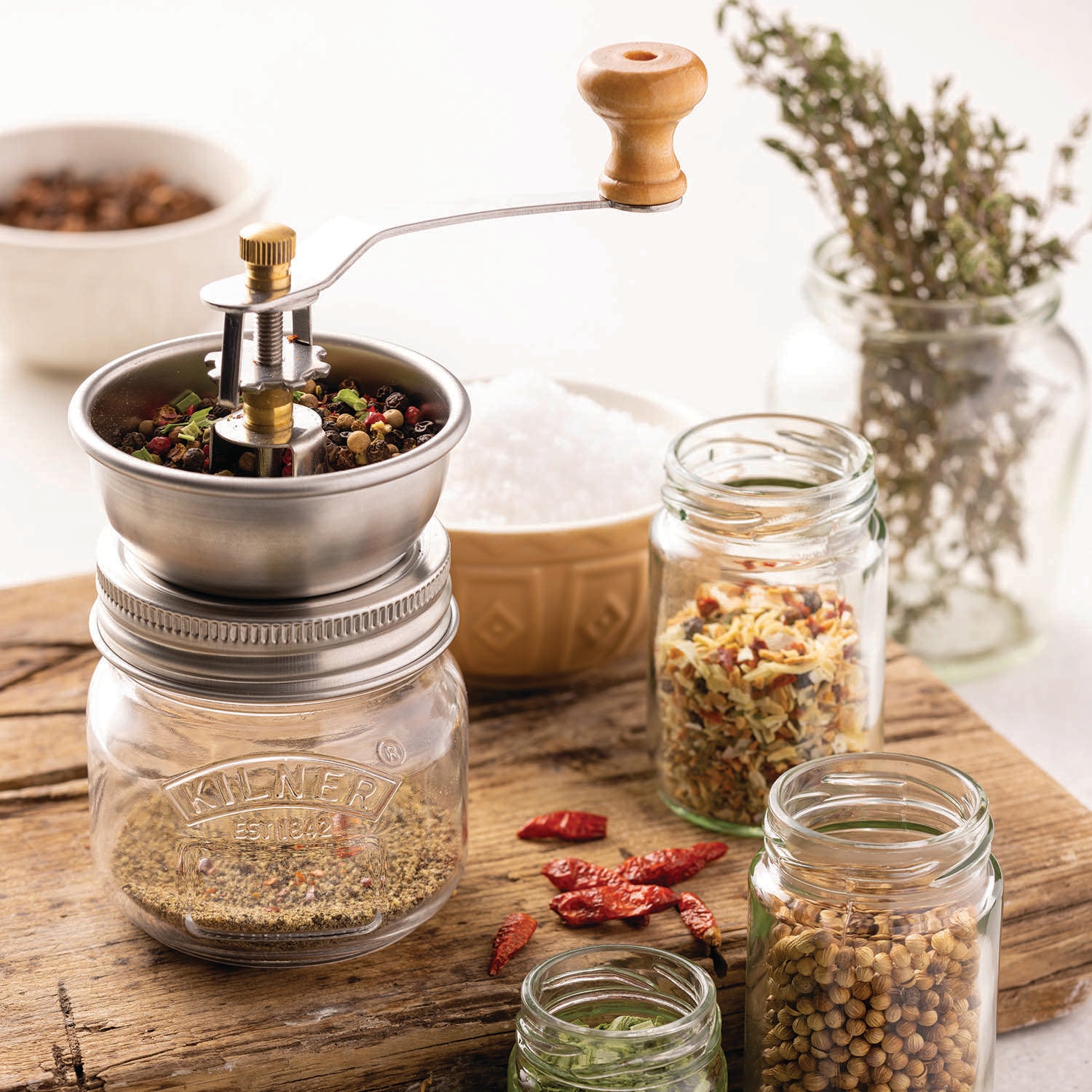 KILNER | Gewürzmühle, SPICES, klar, 250 ml