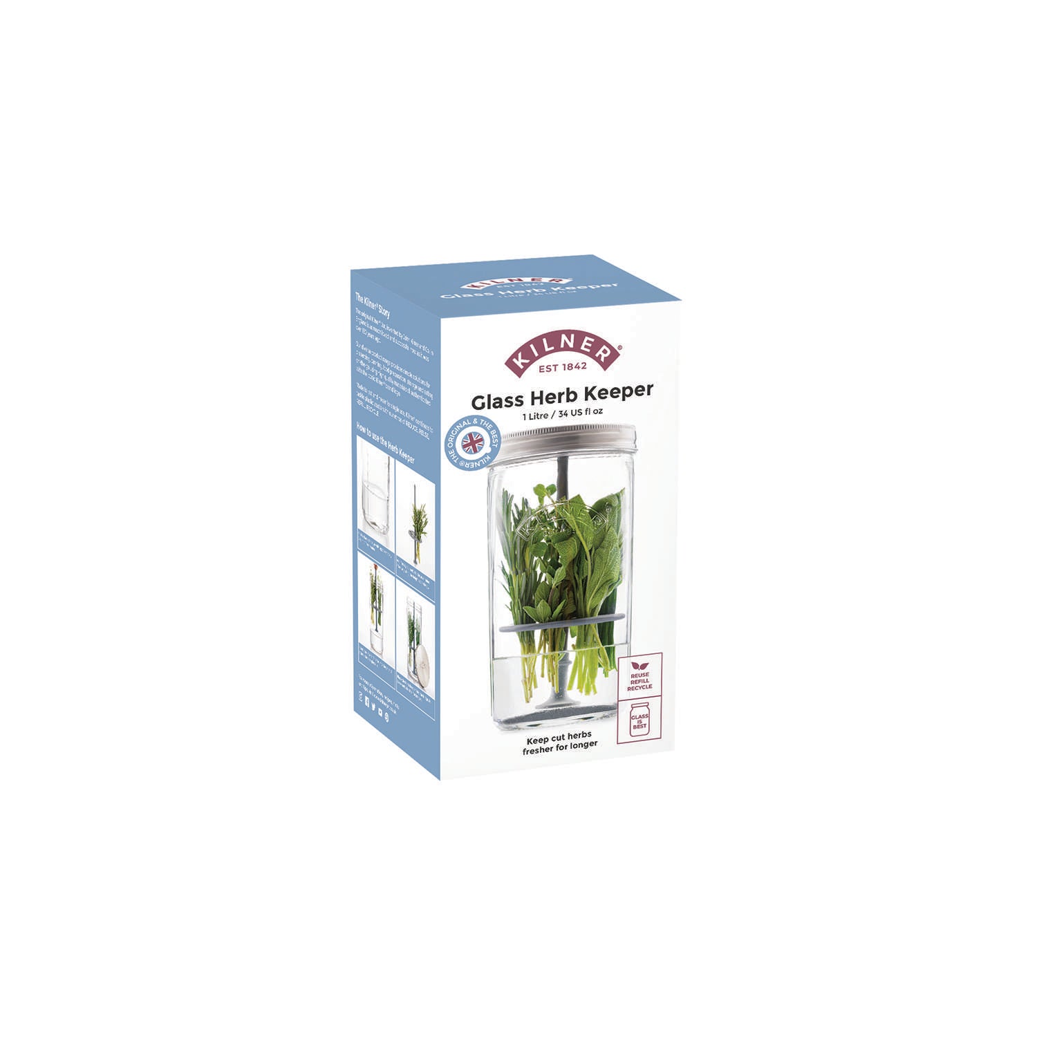 KILNER | Kräuter-Frischhalteglas, HERBS, klar, 1 L