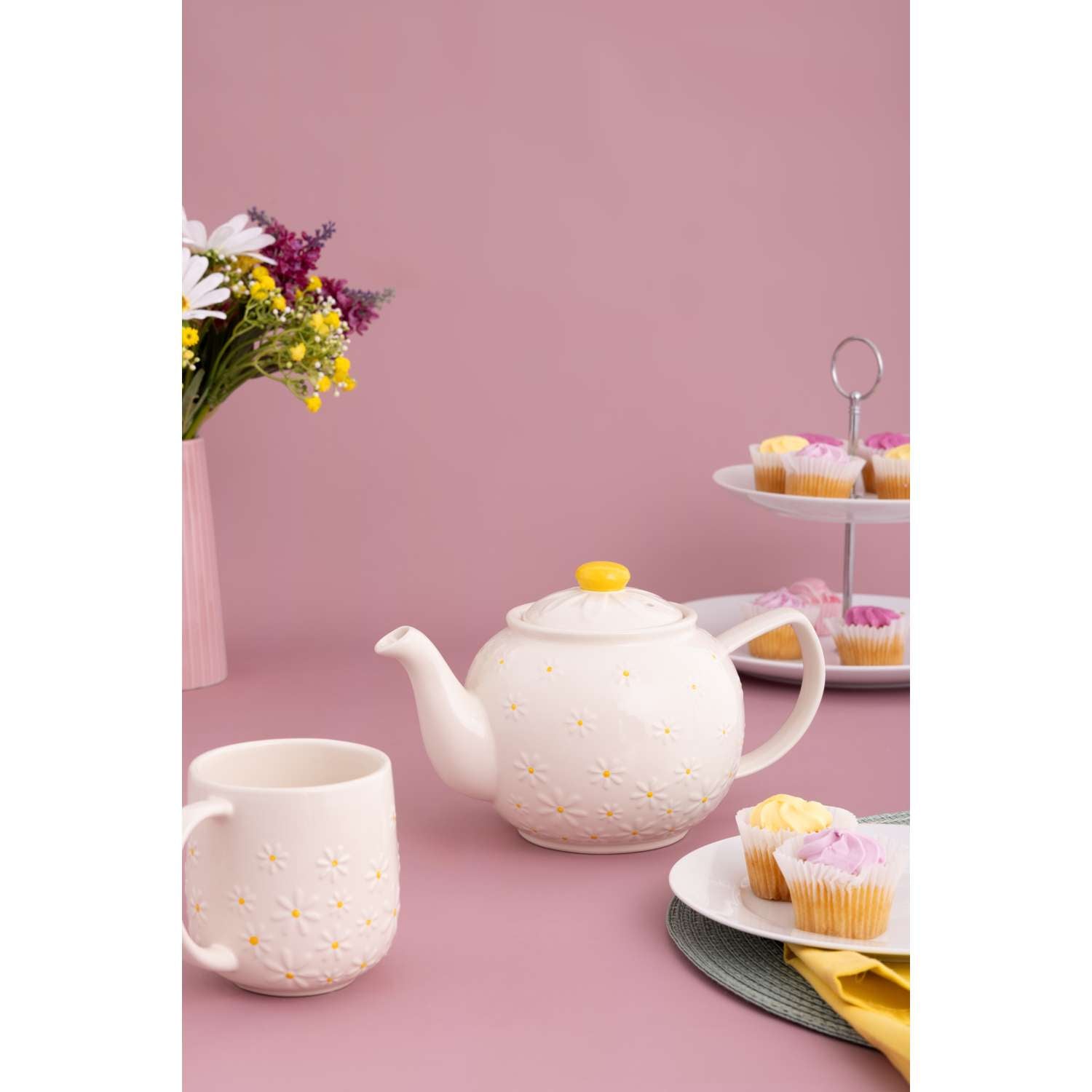 PRICE & KENSINGTON, Teekanne, DAISY, weiß, 6 Tasse