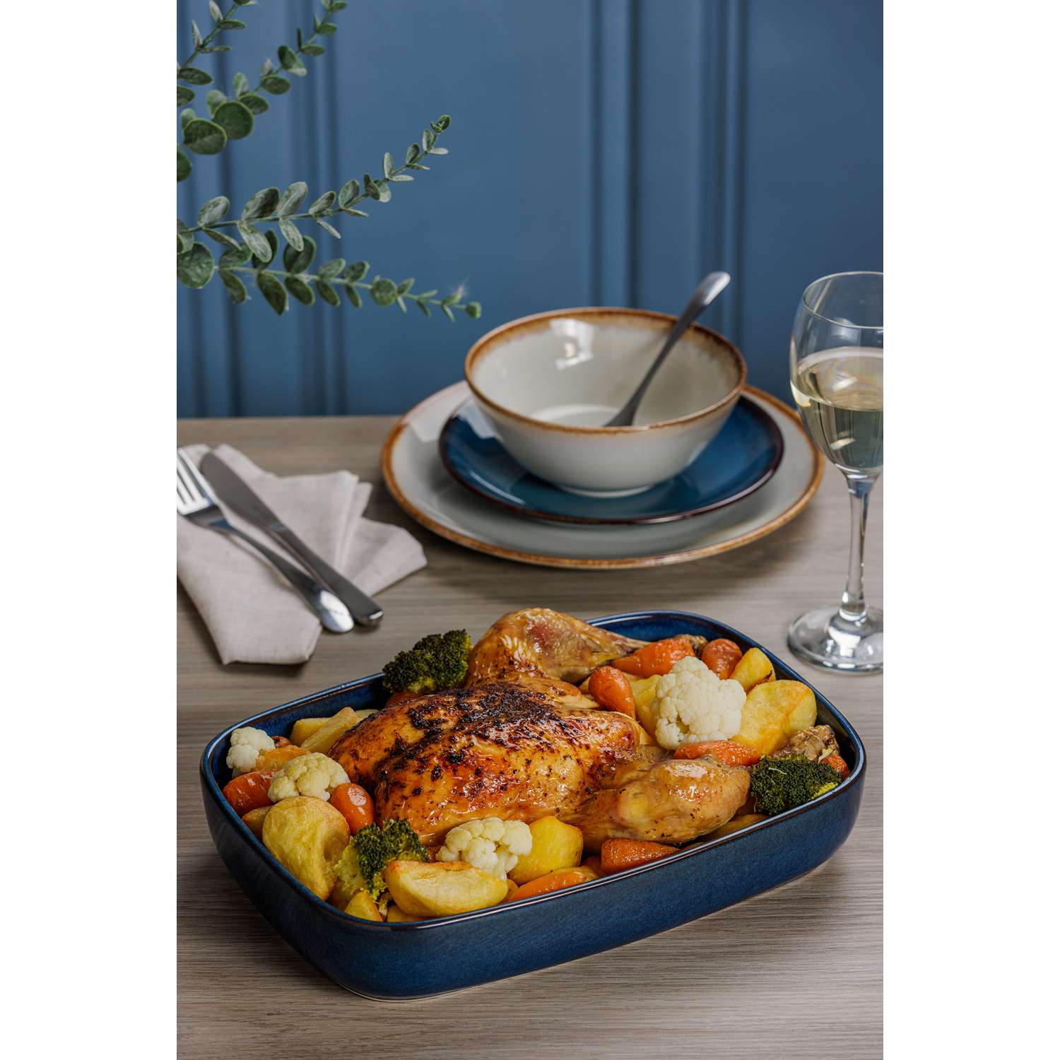 MASON CASH | Auflaufform, RUSTIC CHARM, blau