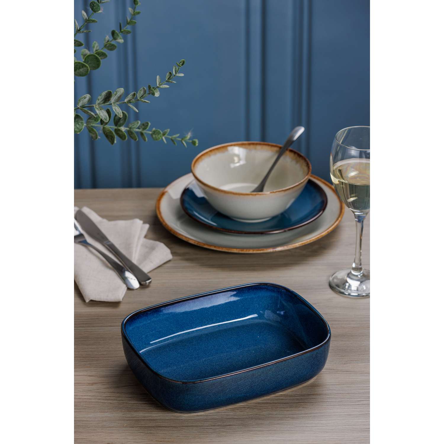 MASON CASH | Auflaufform, RUSTIC CHARM, blau