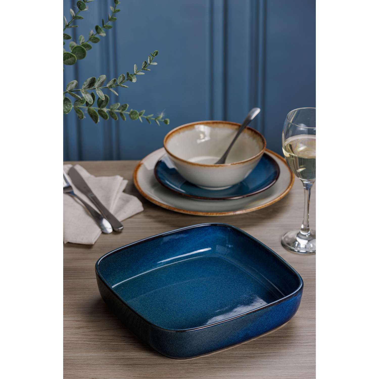 MASON CASH | Auflaufform, RUSTIC CHARM, blau