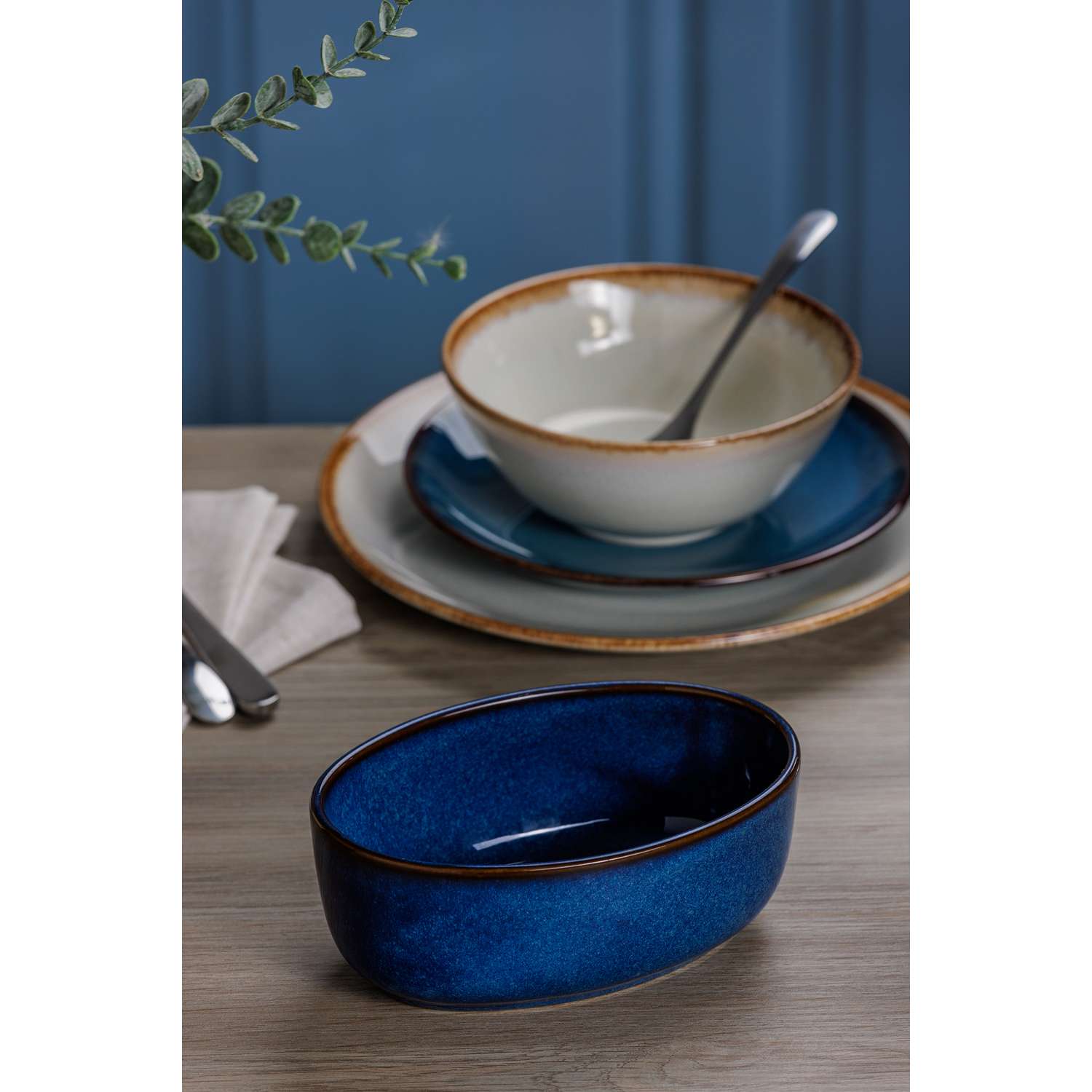 MASON CASH | Auflaufform, RUSTIC CHARM, blau