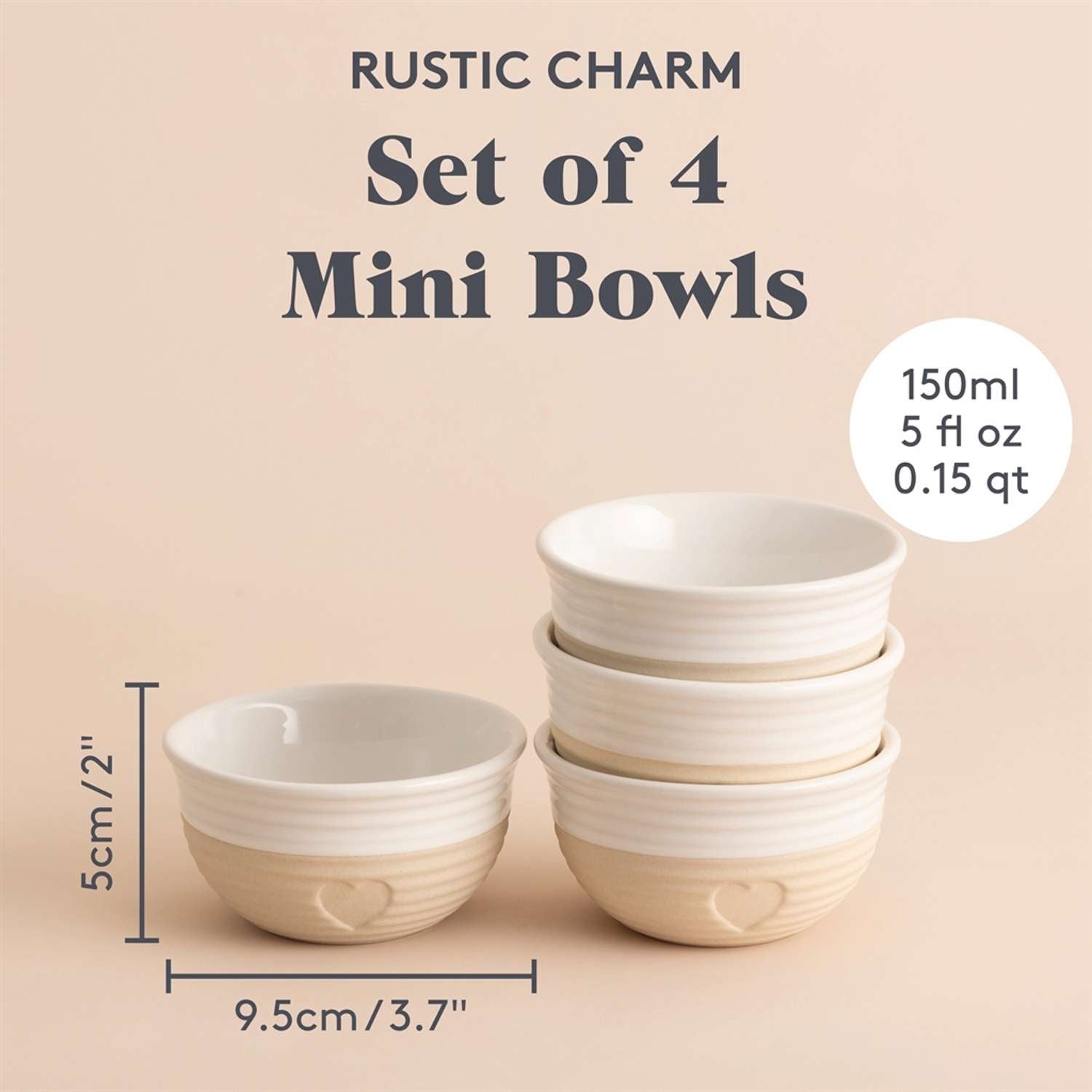 MASON CASH | Schüssel, 4er-Set, RUSTIC CHARM, beige