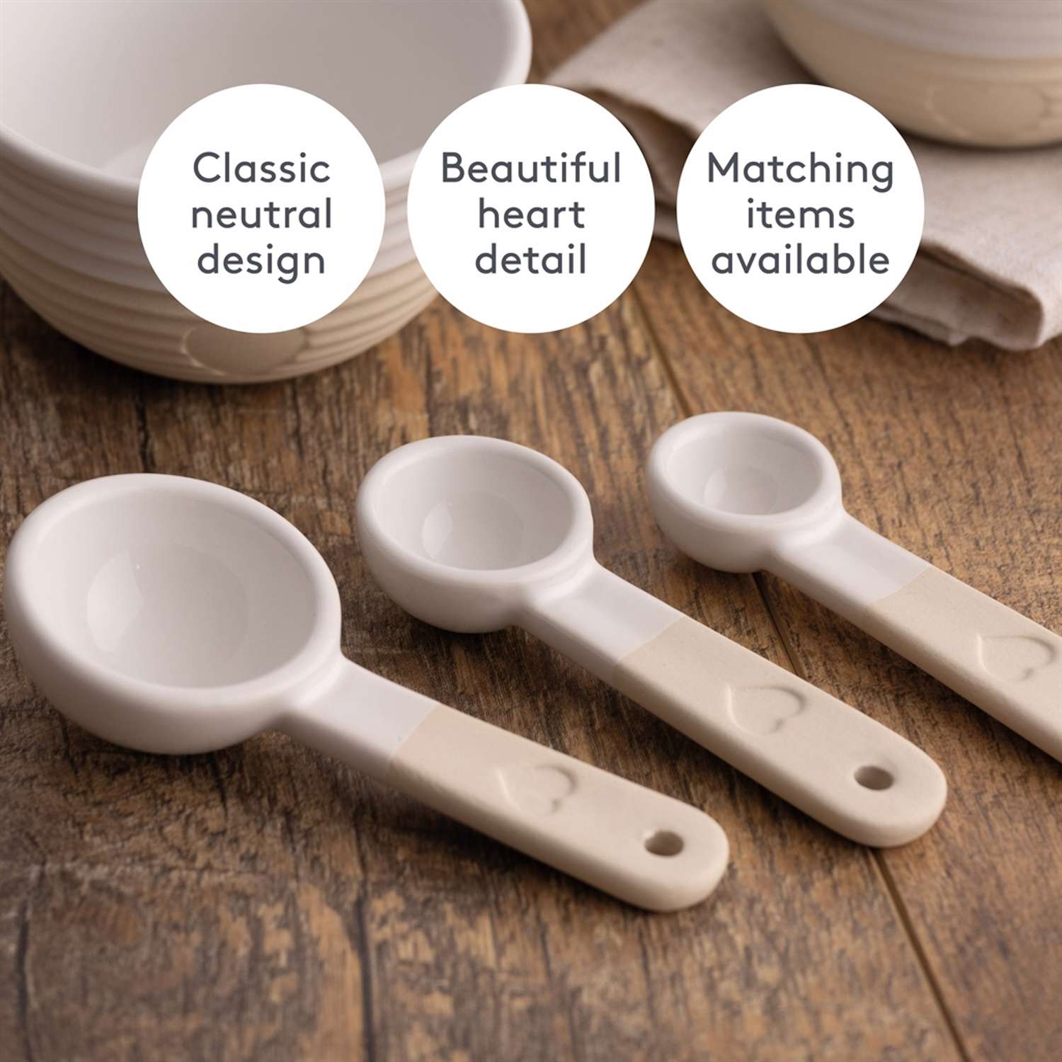 MASON CASH | Messlöffel, 3er Set, RUSTIC CHARM, beige