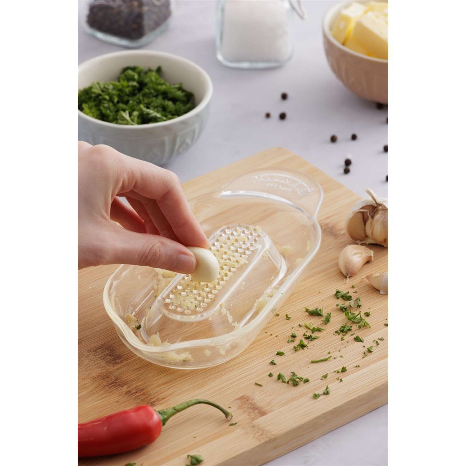 KILNER | Küchenreibe mit Glas, klar, 20 cm