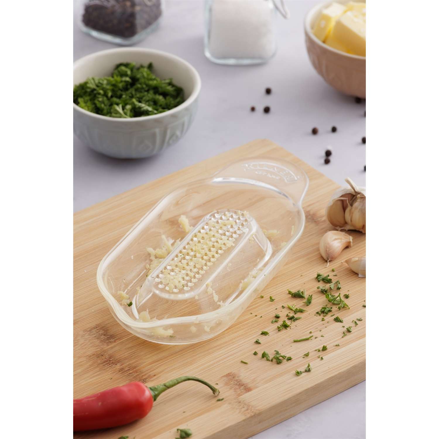KILNER | Küchenreibe mit Glas, klar, 20 cm