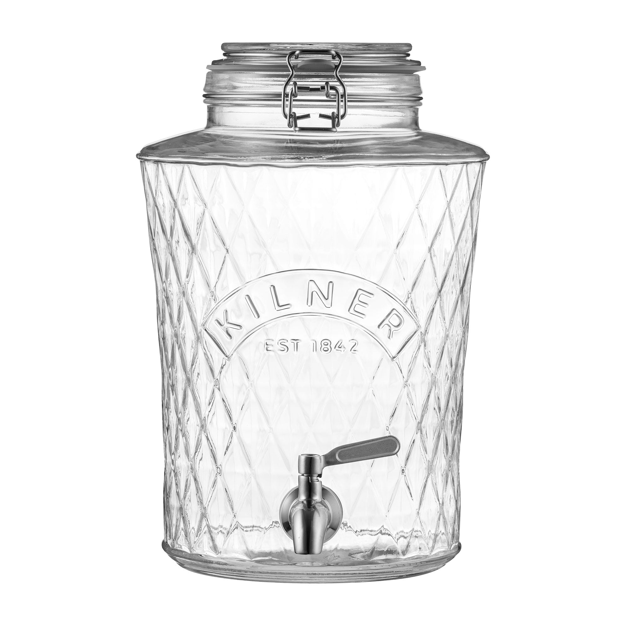 Getränkespender Diamantmuster mit Edelstahl-Zapfhan, 5 Liter