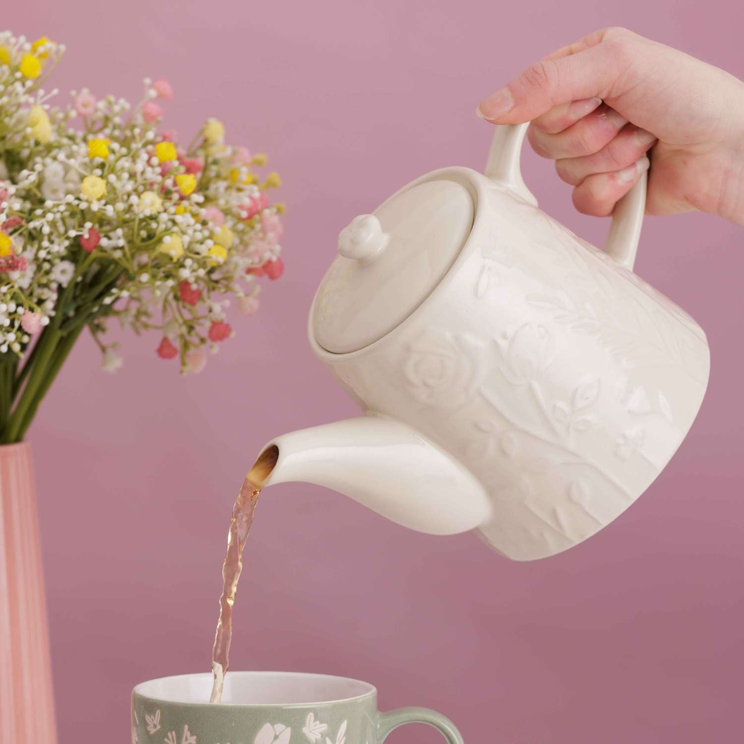 MASON CASH | Teekanne, IN THE MEADOW, weiß, 2 Tasse