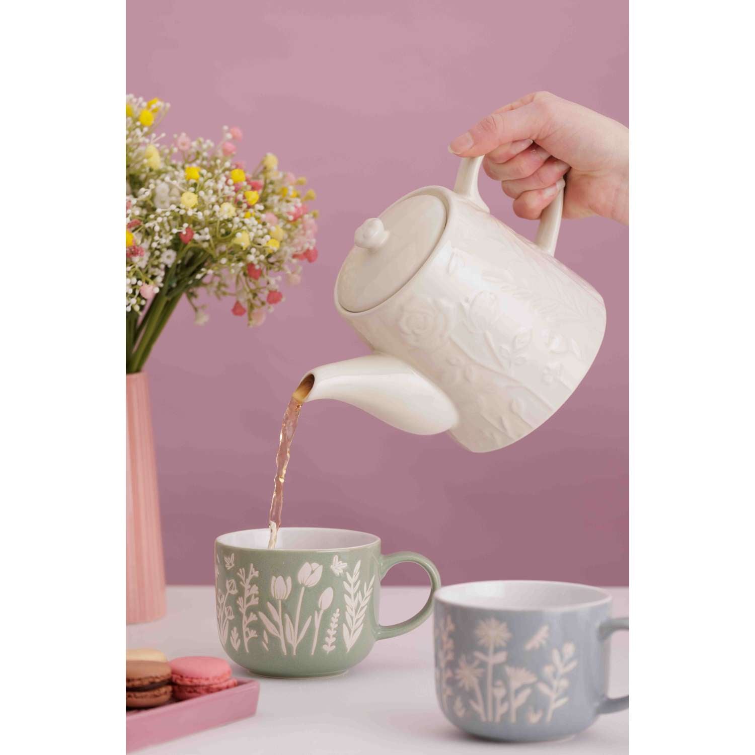 MASON CASH | Teekanne, IN THE MEADOW, weiß, 2 Tasse