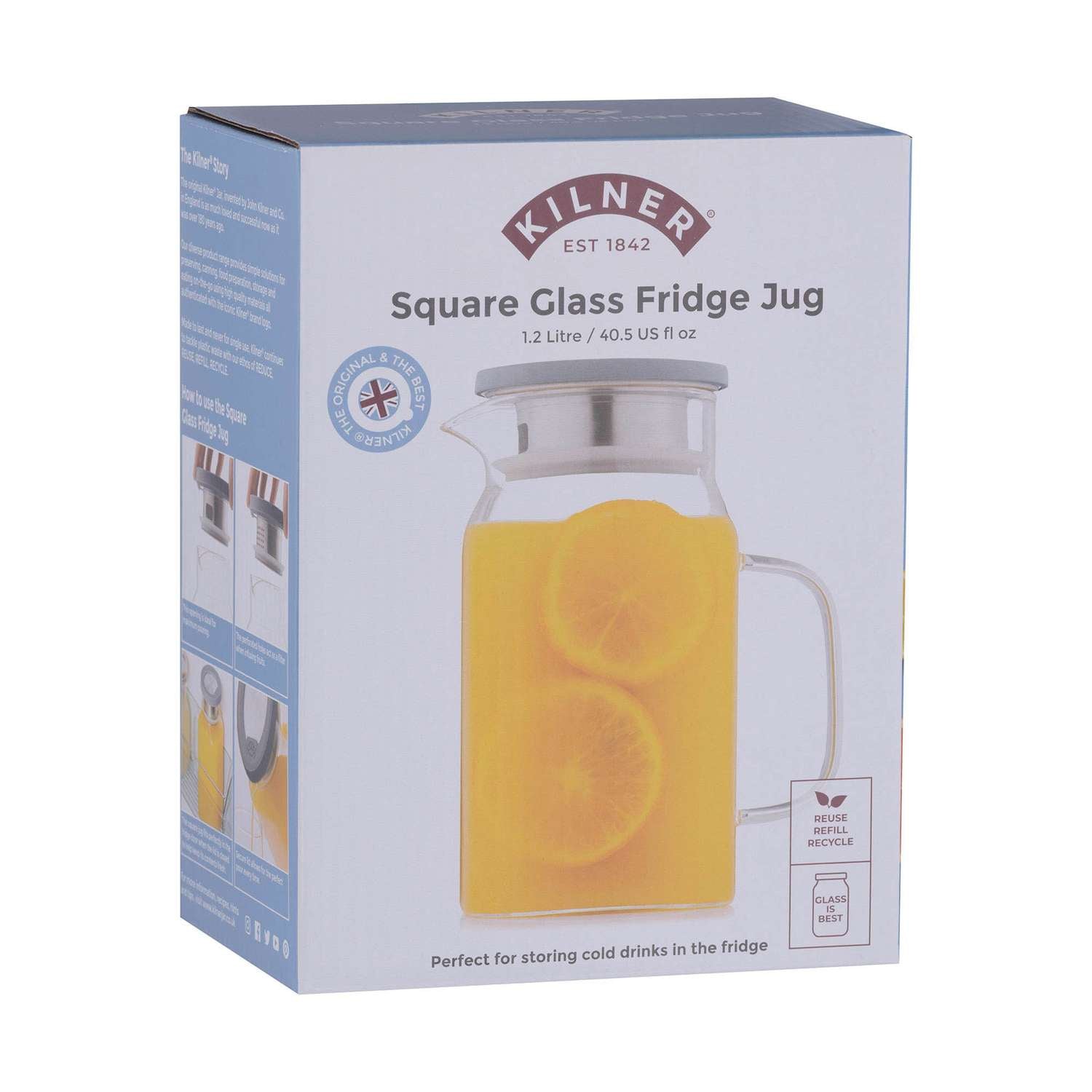 KILNER | Glaskrug, klar, 1,2 L
