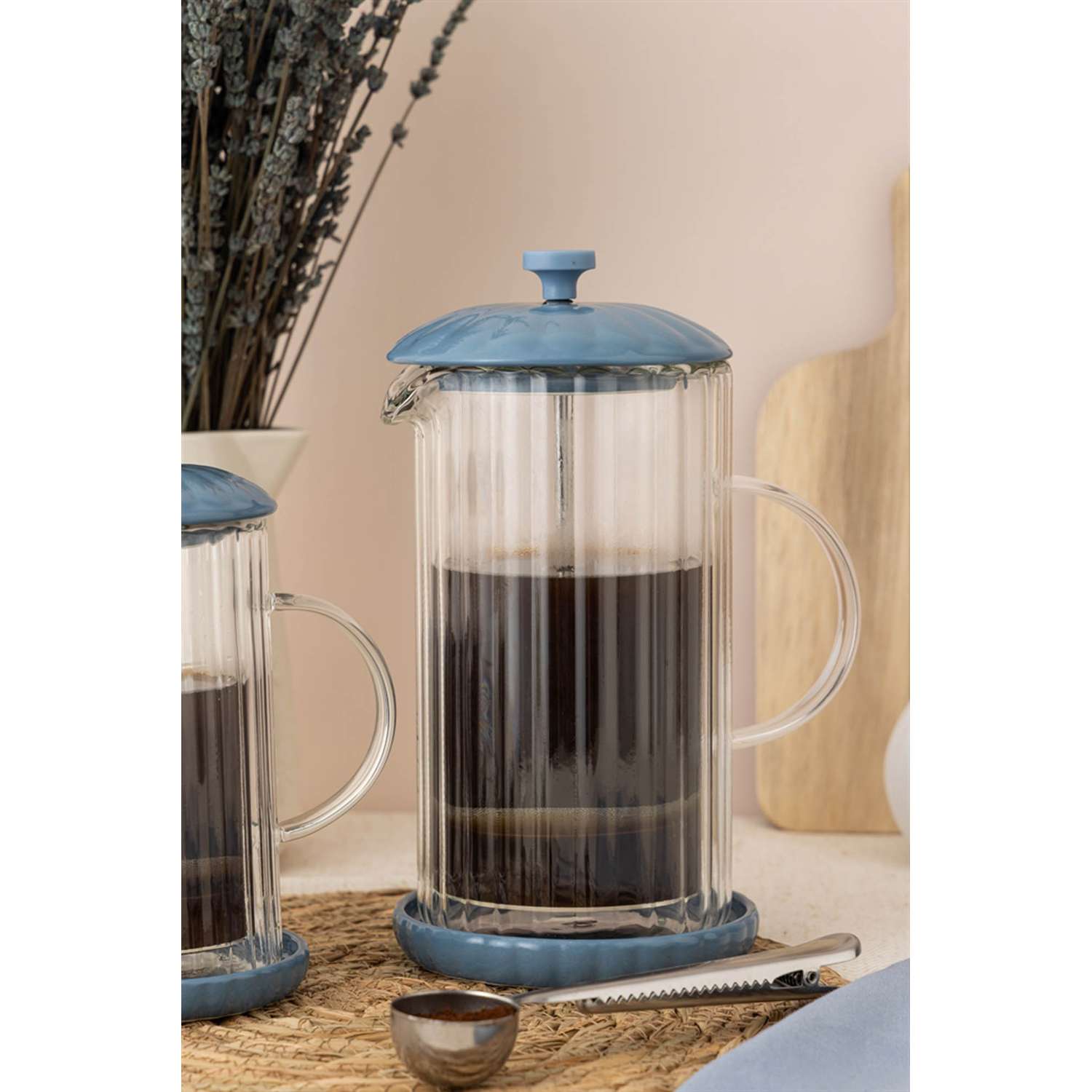 PRICE & KENSINGTON, Frenchpress, taubenblau, 1 L
