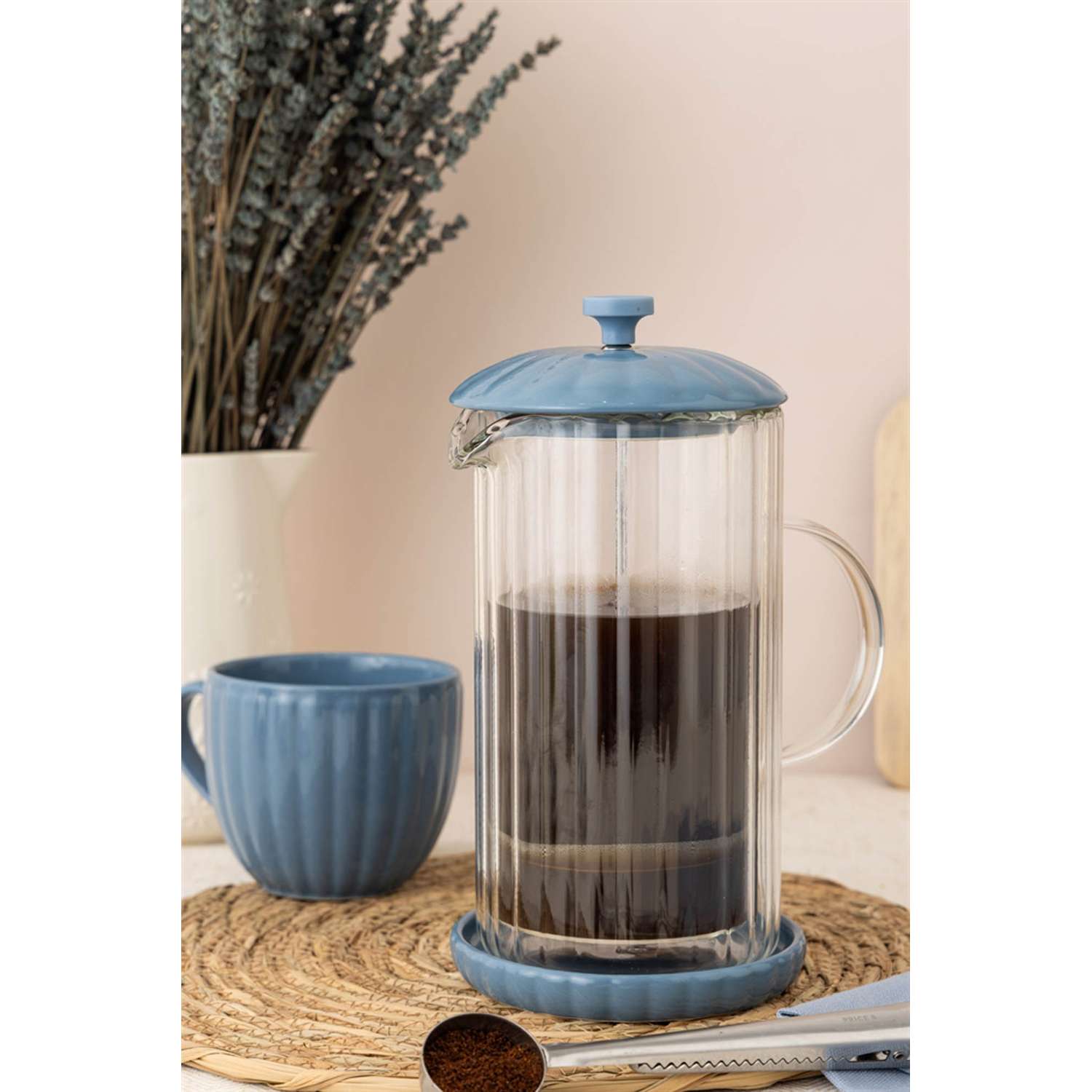 PRICE & KENSINGTON, Frenchpress, taubenblau, 1 L